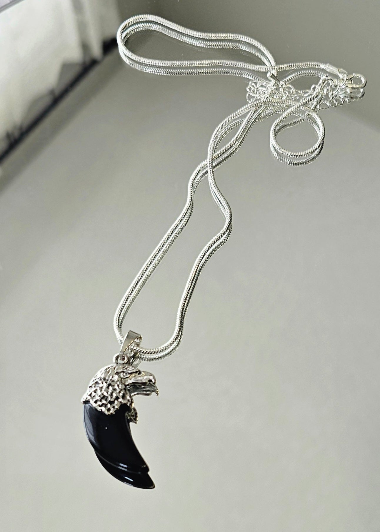Obsidian Eagle Claw Necklace