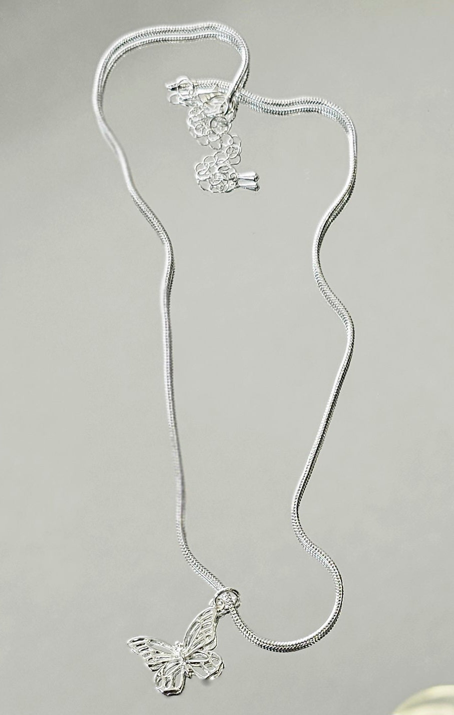 Silver Butterfly Pendant Necklace
